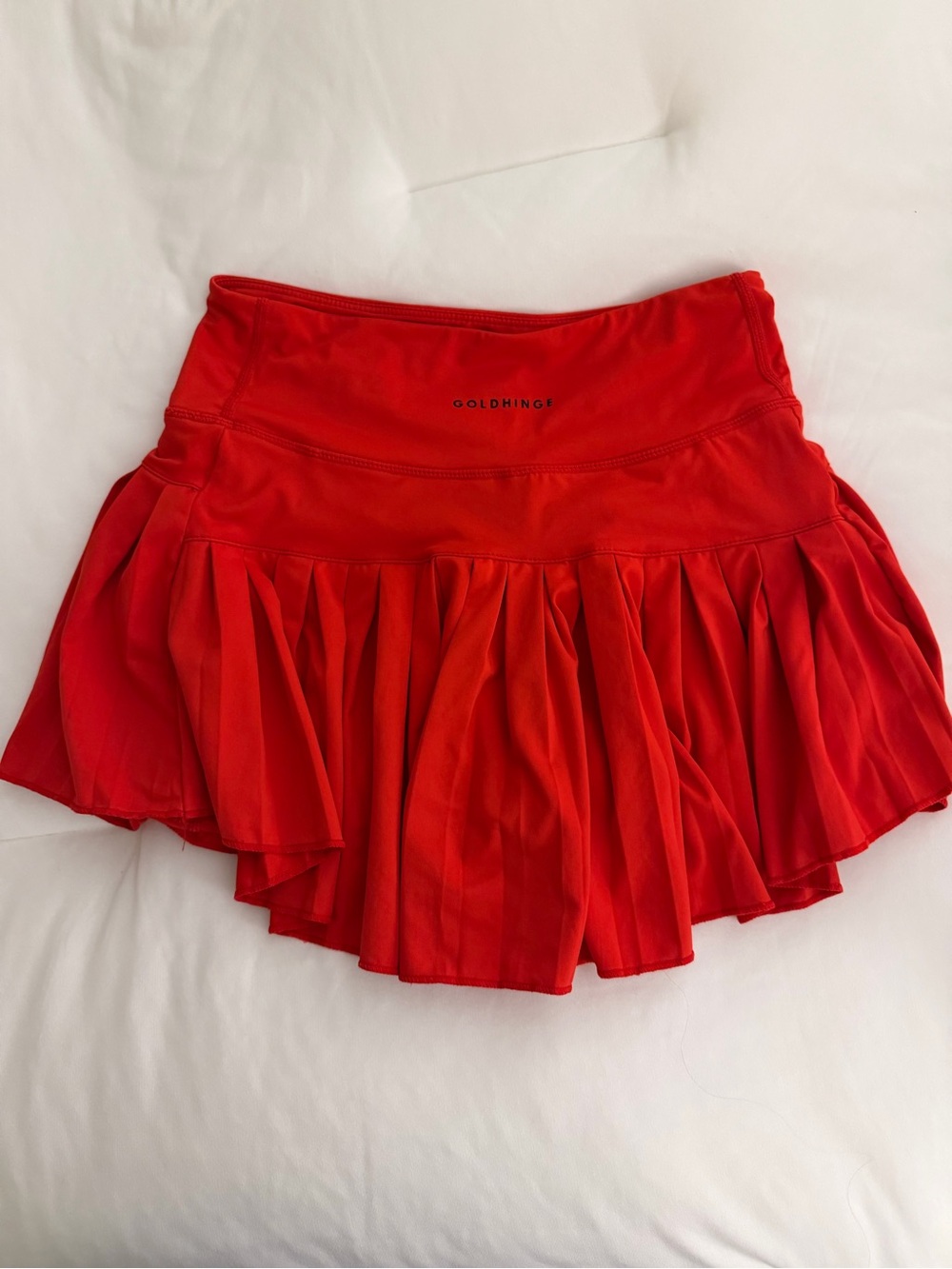 Gold hinge Red Pleated Athletic Skirt